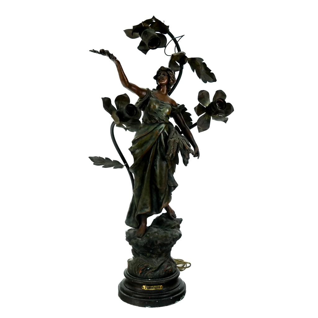 French Art Nouveau Bronze Table Lamp (1 of 11)