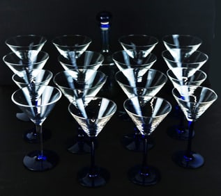Italian Murano Glass Cocktail Set (16)