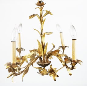 Four-Light Bronze Dore Chandelier