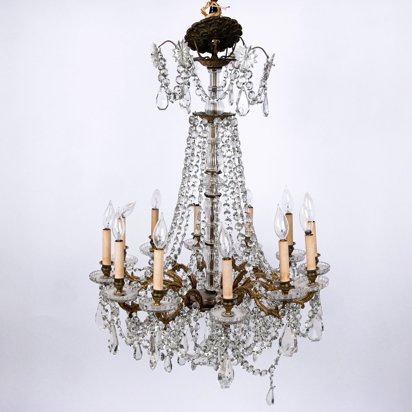 Fine Crystal and Bronze Chandelier (1 of 11)
