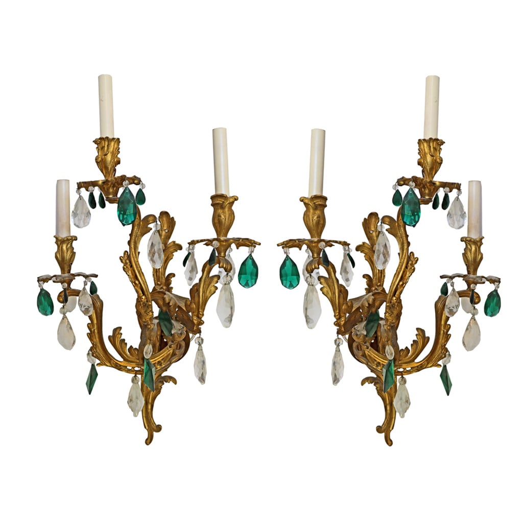 Pair of Louis-Style Bronze Sconces (1 of 4)