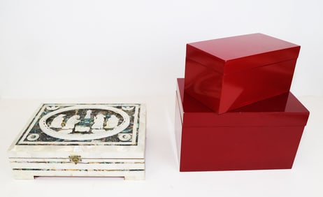 A Mother-of-Pearl Box & Two Others (3 Pcs.)
