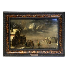 Andries VERMEULEN: "Winter Pleasure" Oil on Panel