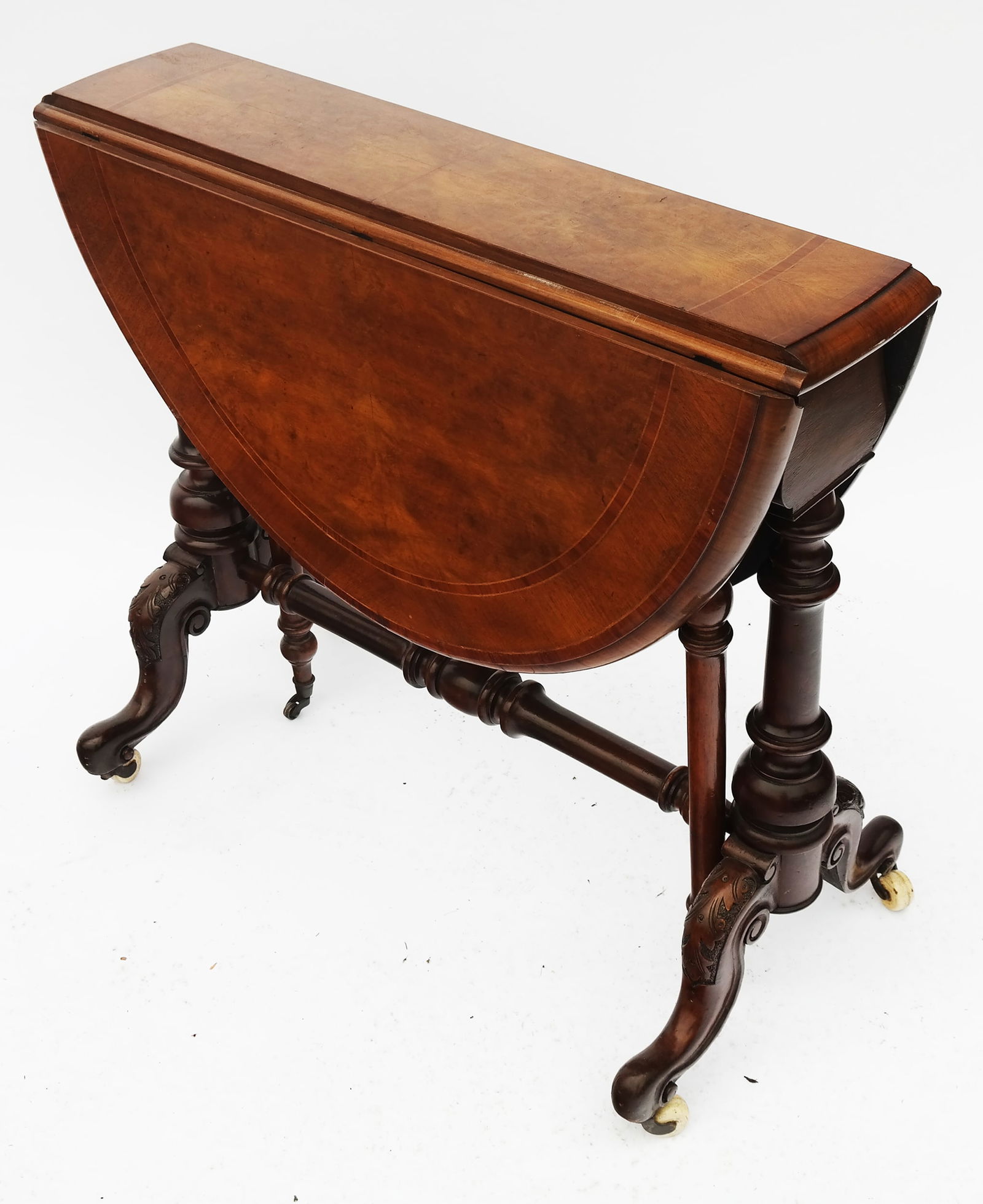 Victorian-Style Burl Walnut Sutherland Table (1 of 12)