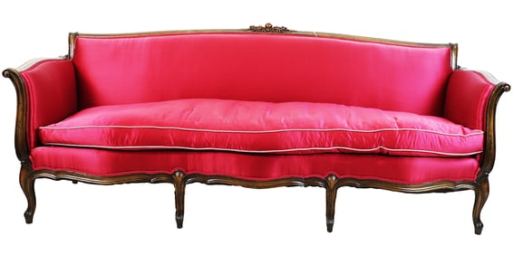 Louis XV-Style Custom Silk Sofa