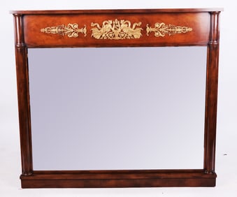 Empire Style Mahogany Overmantel Mirror