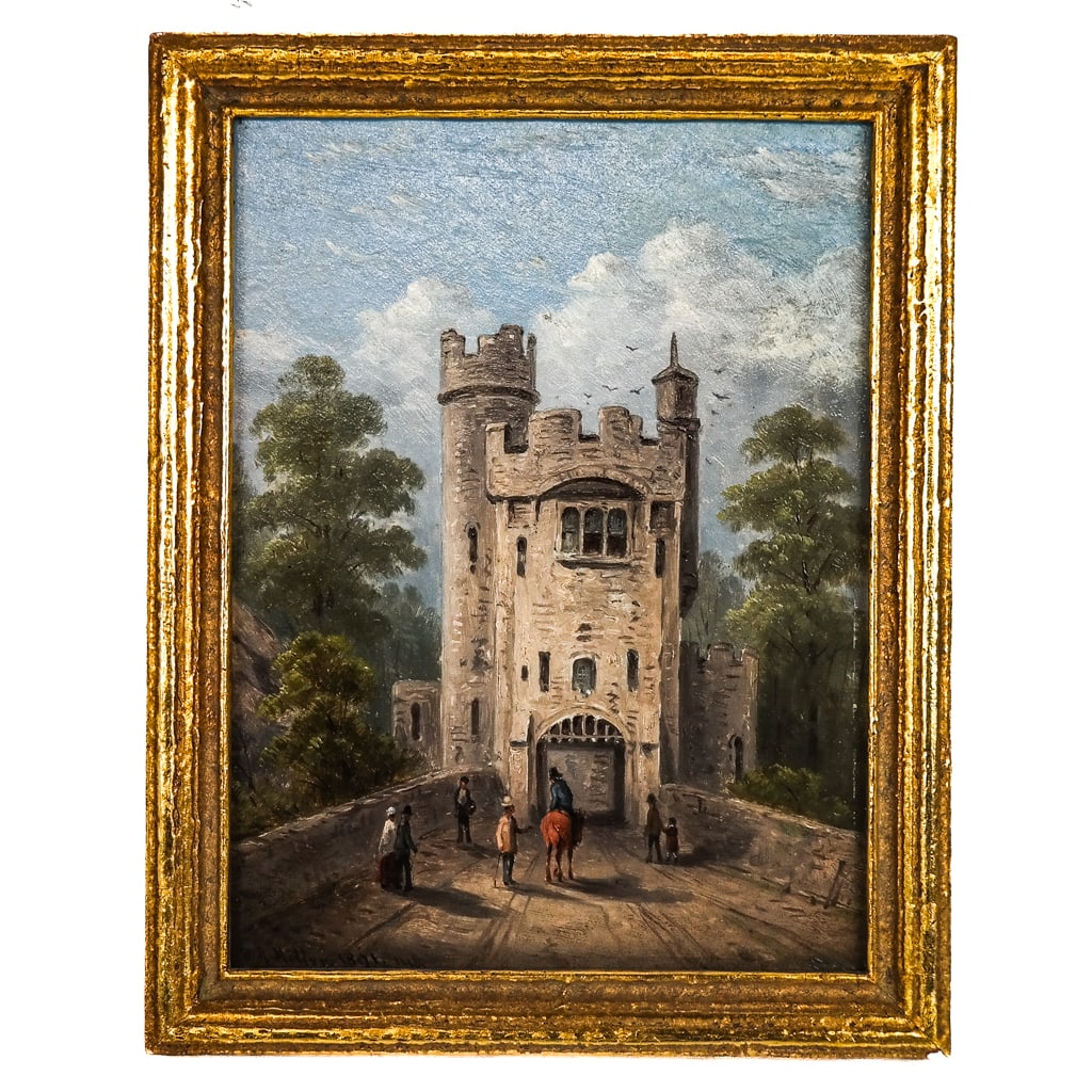 W.R. MILLER: Figures at a Castle - Oil Painting (1 of 7)