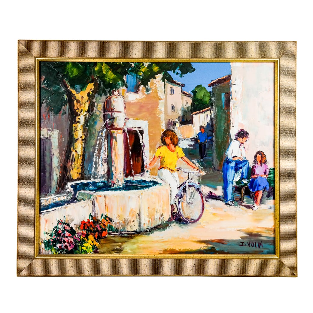 Jacques VOLPI: Figures in Village - Oil Painting (1 of 13)