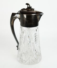 Silver Plate & Crystal Large Cooler Pitcher