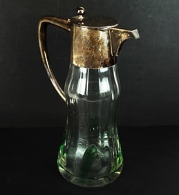 Sterling Silver-Mounted Glass Pitcher