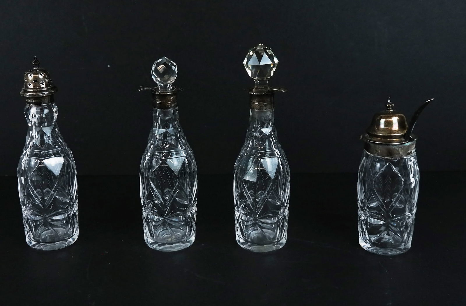 4 English Silver-Mounted Condiment Holders (1 of 12)