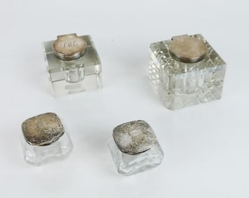 4 Silver-Mounted Inkwells