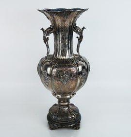 Large Italian Sterling Silver Vase by Grand