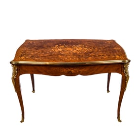 Louis XV-Style Inlaid Bureau Plat - Desk