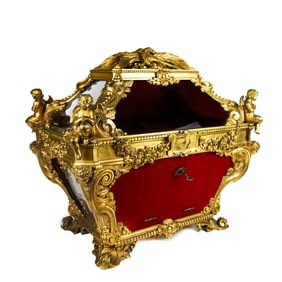 Large Baroque Revival Gilt Bronze Reliquary Casket