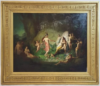 Thomas B. READ: Allegorical Scene - Oil Painting