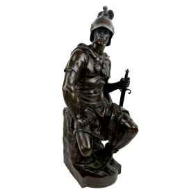 Patinated Bronze Sculpture of a Soldier