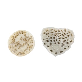 Two Chinese White Jade Pendants