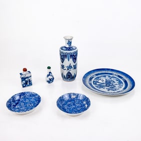 Group of Chinese Blue & White Porcelain Wares