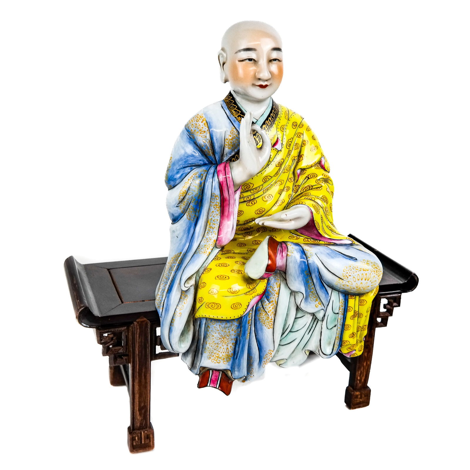 Chinese Porcelain Seated Figure on Stand (1 of 8)