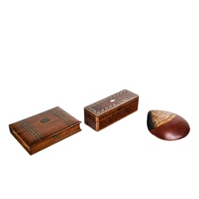 Three Decorated Boxes / Caddies