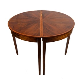Pair of Georgian-Style Mahogany Demilune Tables