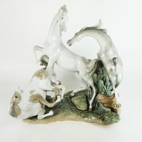 Lladro Spanish Porcelain Sculpture of Horses