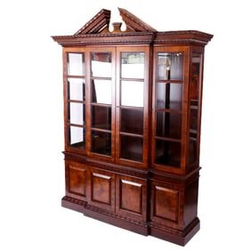 Neoclassical-Style Carved Mahogany Bookcase
