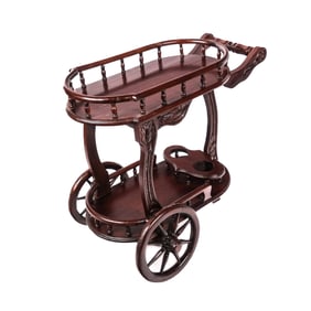 Carved Mahogany Bar Cart / Drinks Trolley