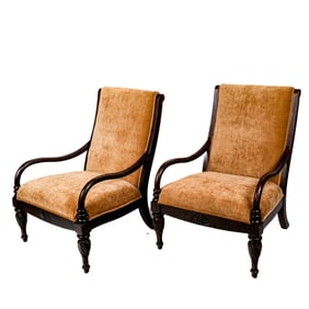 Large Pair of Regency-Style Armchairs