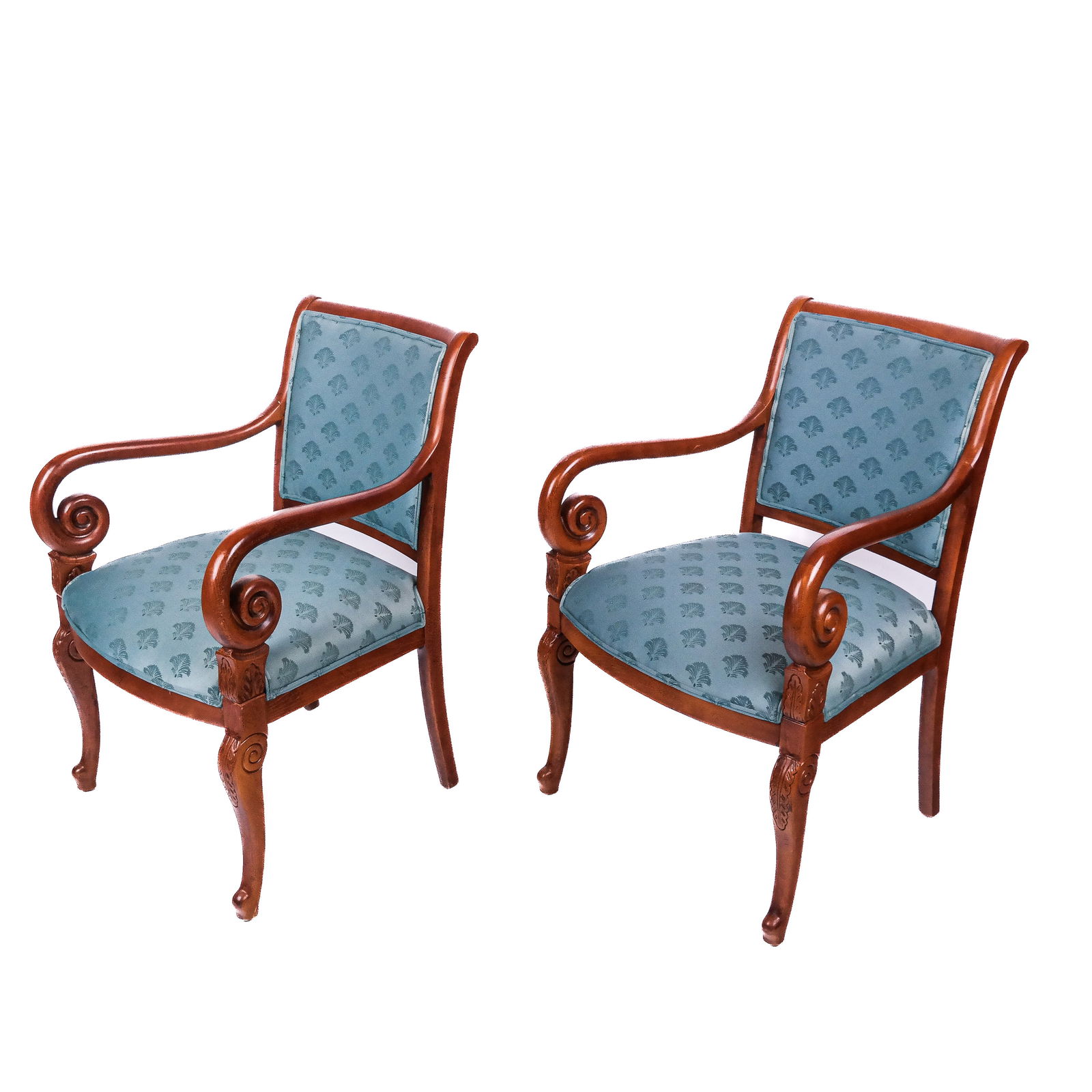 Pair of Regency-Style Open Armchairs (1 of 8)