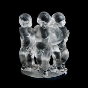 Frosted Glass Figural Model of Children