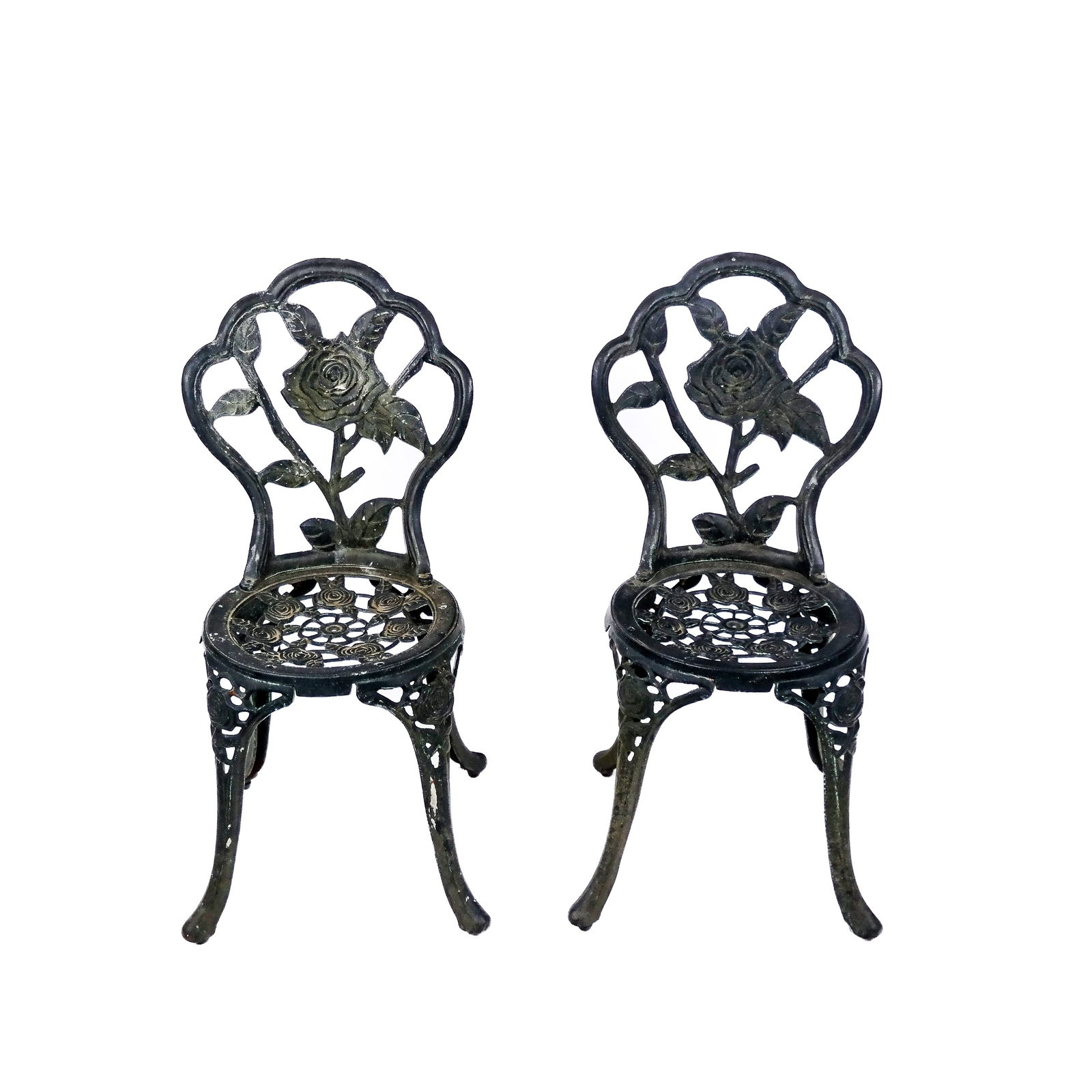 Pair of 20th C. Decorated Iron Side Chairs (1 of 8)