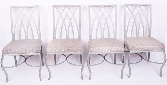 Set of Four Interlaced Zinc Side Chairs