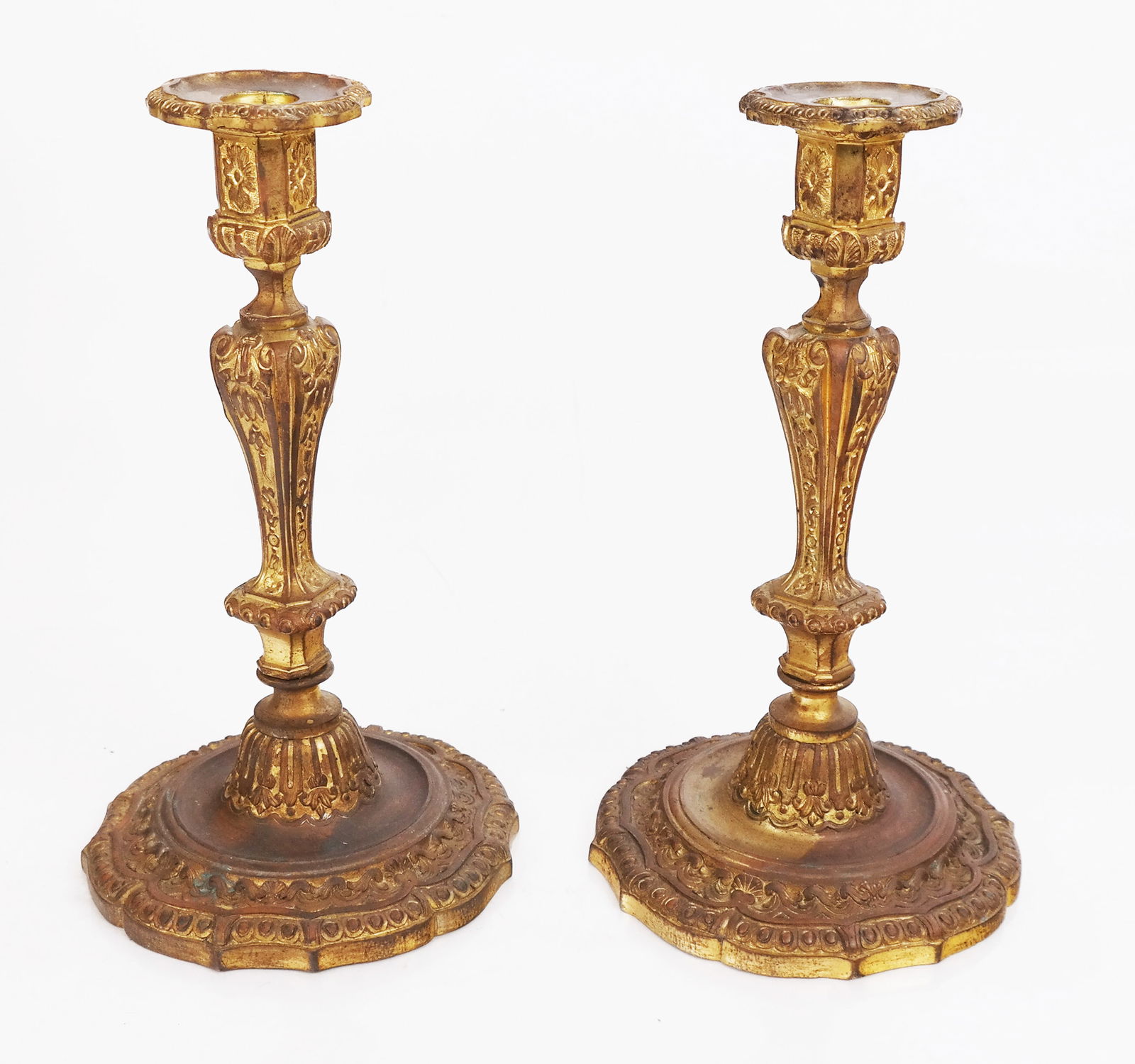 Pair of Louis XIV-Style Gilt Bronze Candlesticks (1 of 14)