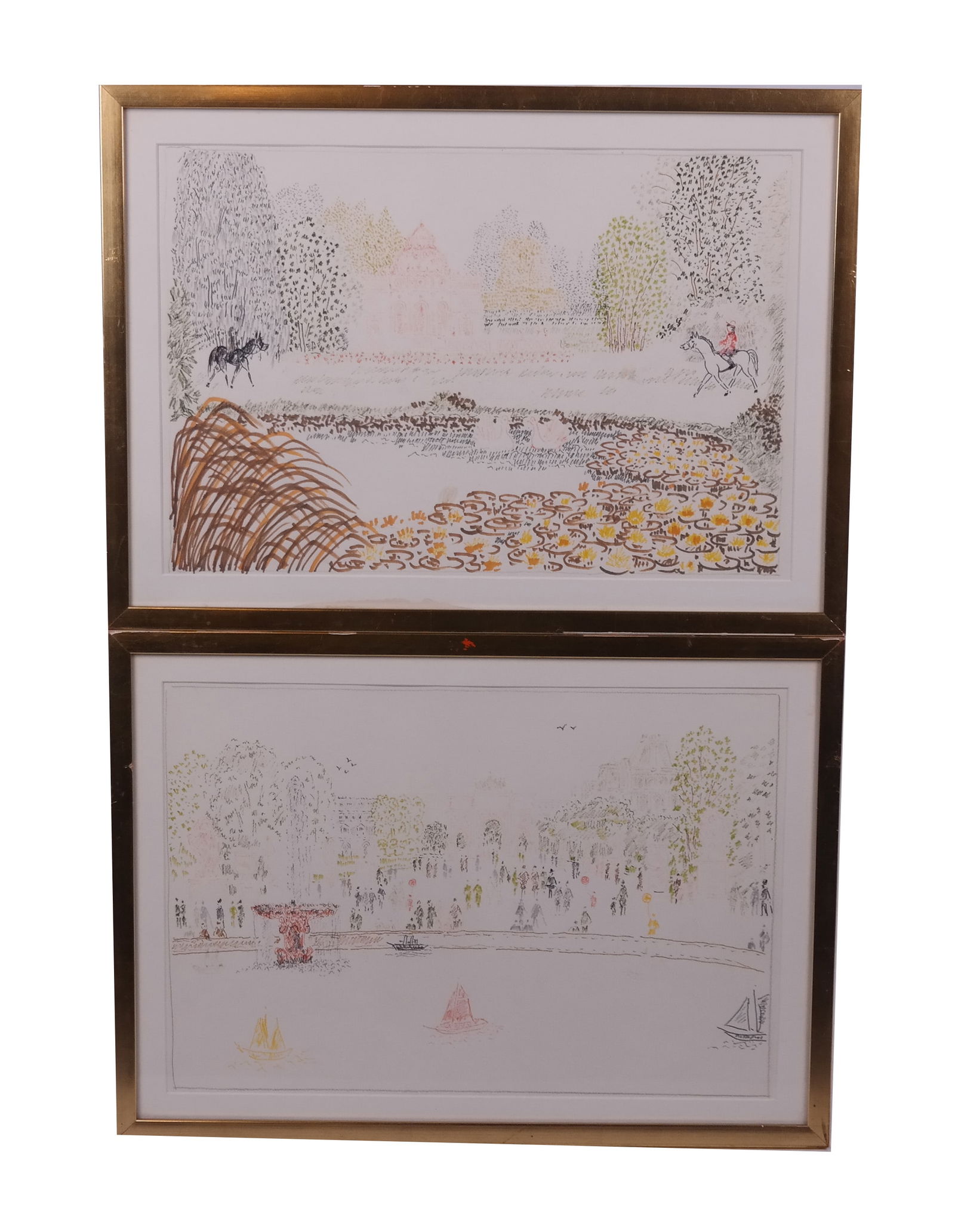 Two Color Drawings of New York Scenes (1 of 16)