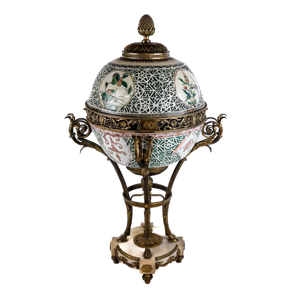 19th C. Chinese Bronze and Porcelain Centerpiece (1 of 16)