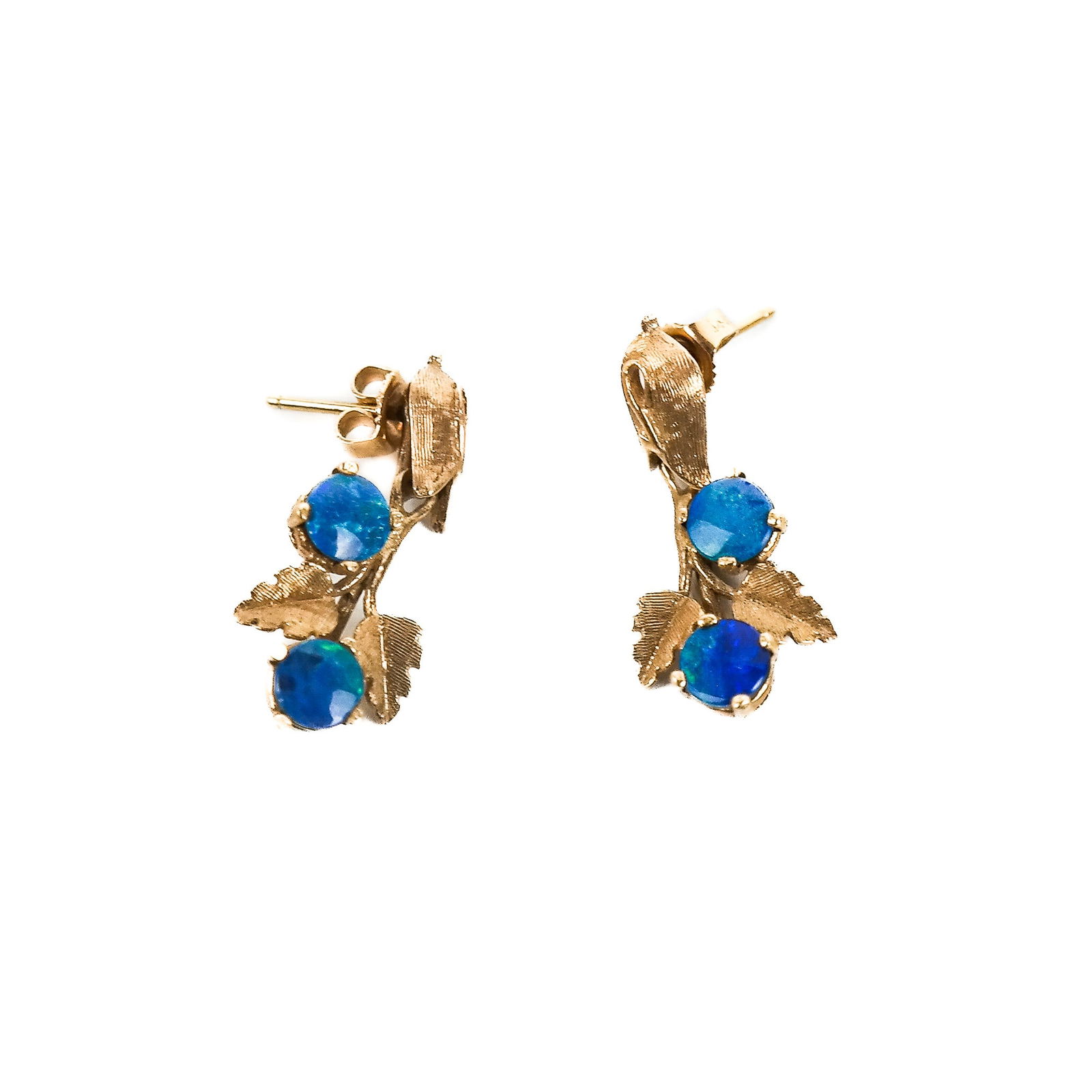 Pair of 14K Gold Fire Opal Earrings (1 of 6)