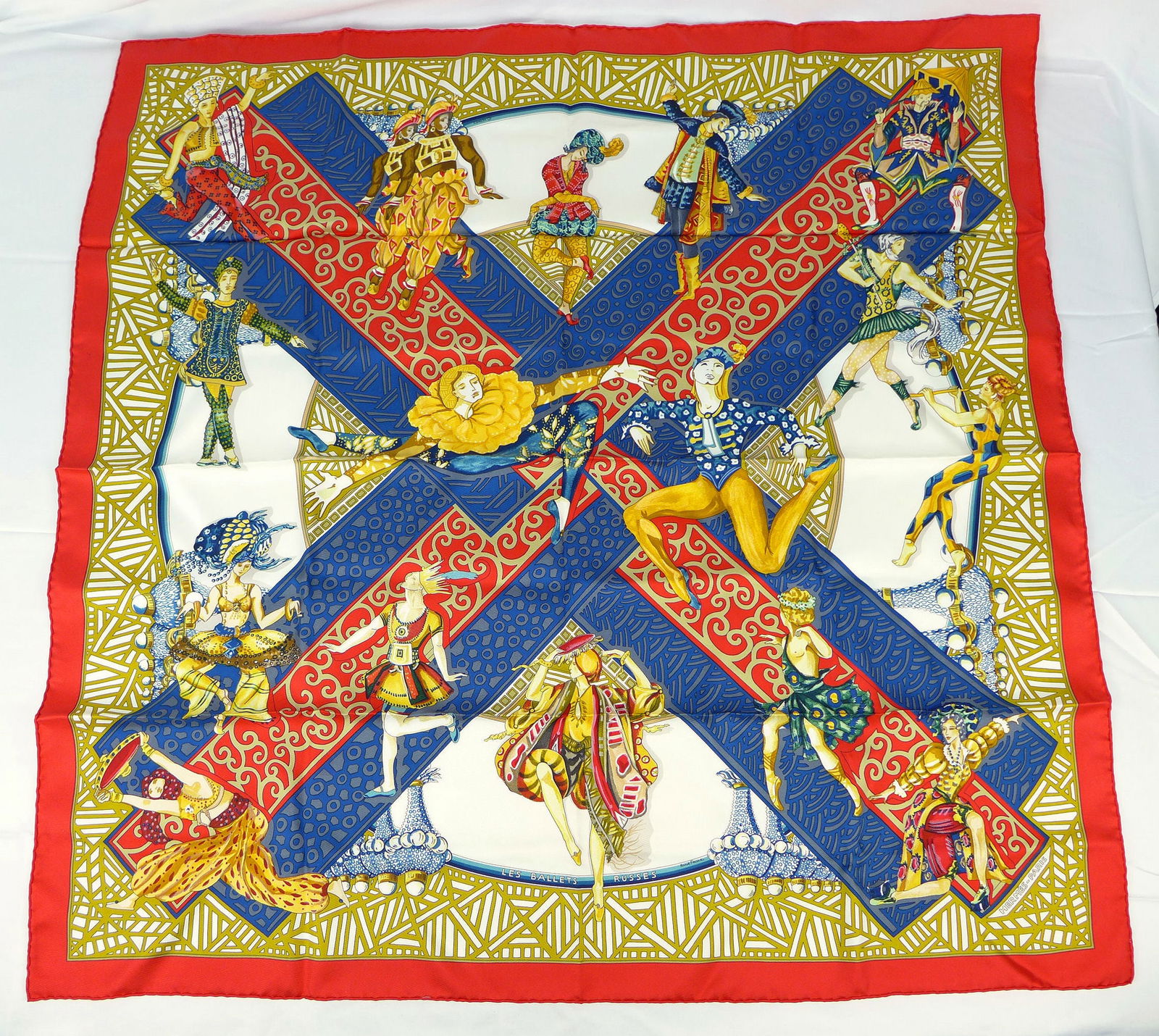 Vintage Hermes Paris Silk Scarf "Les Ballets Russes" with box (1 of 7)