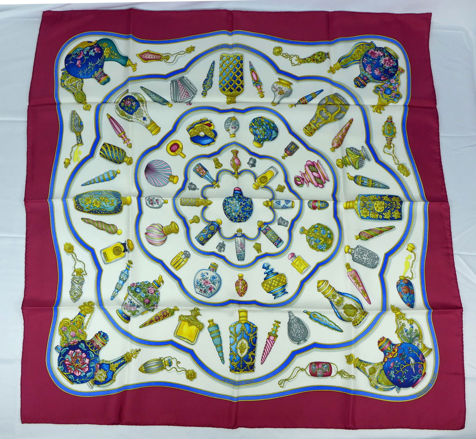 Vintage Hermes Paris Silk Scarf "Qu'importe le Flacon" new with box (1 of 9)