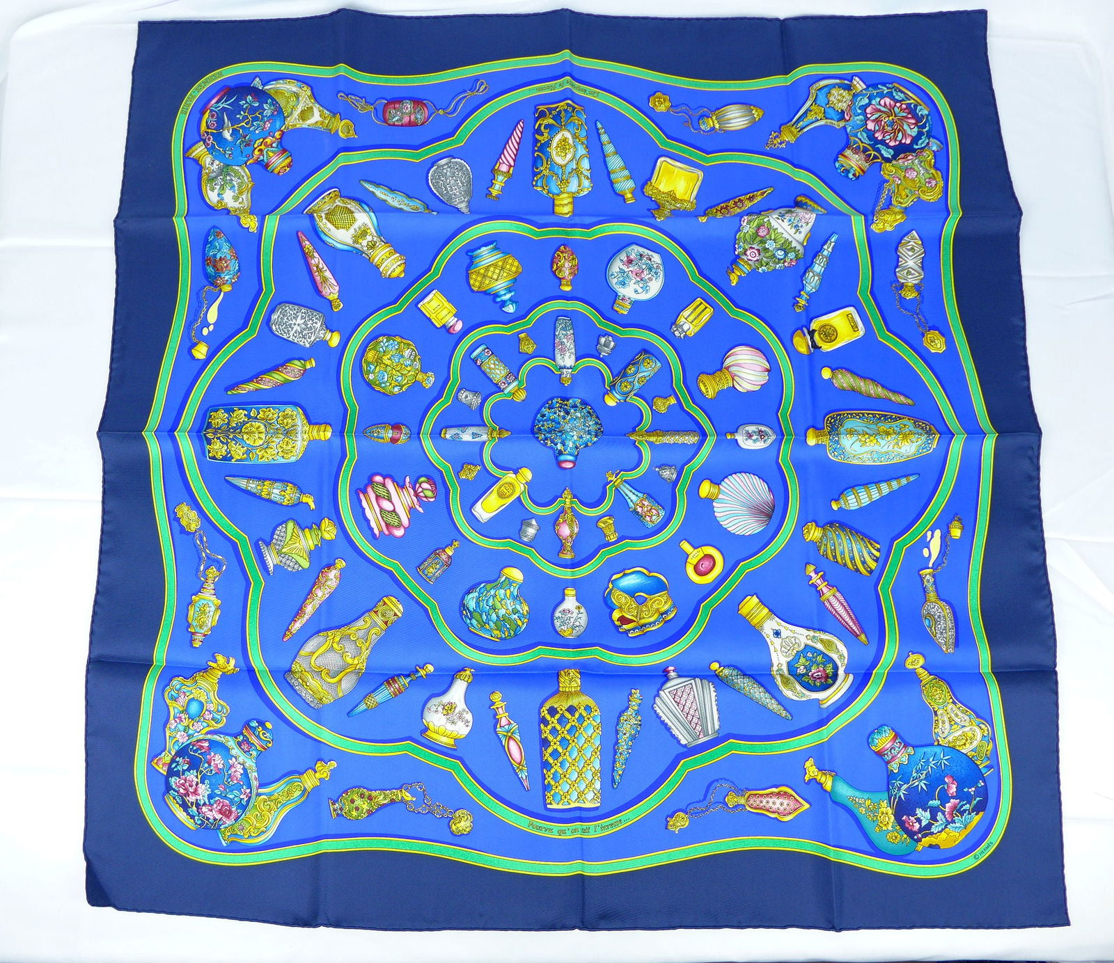 Vintage Hermes Paris Silk Scarf "Qu'importe le Flacon" with box (1 of 9)