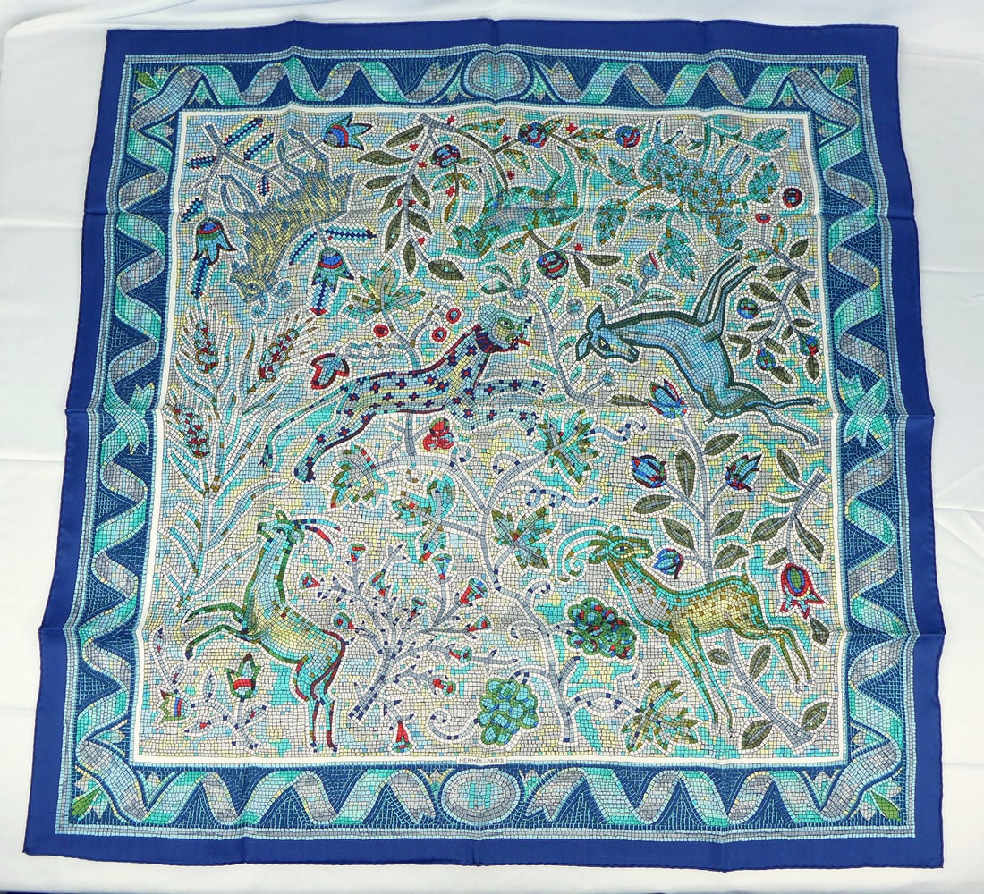 Vintage Hermes Paris Silk Scarf "Pavement" with box (1 of 9)