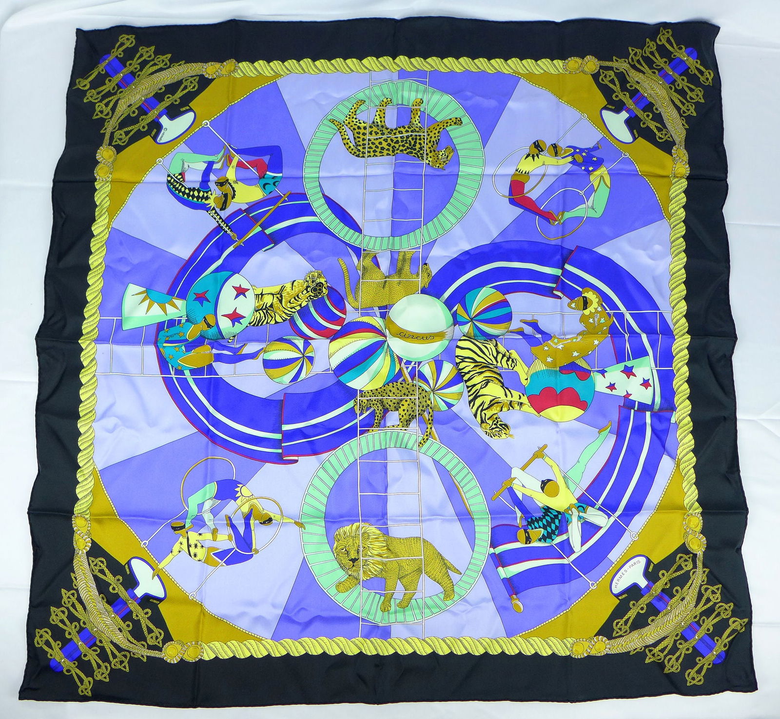 Vintage Hermes Paris Silk Scarf "Circus" with box (1 of 11)