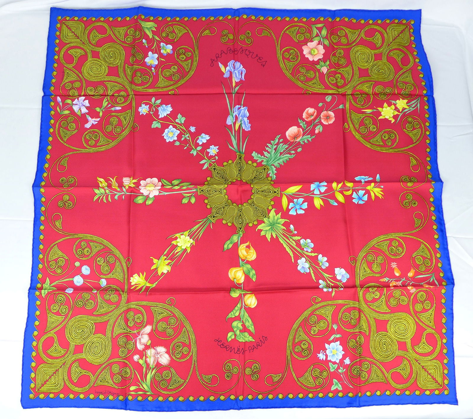 Vintage Hermes Paris Silk Scarf "Arabesques" with box (1 of 10)