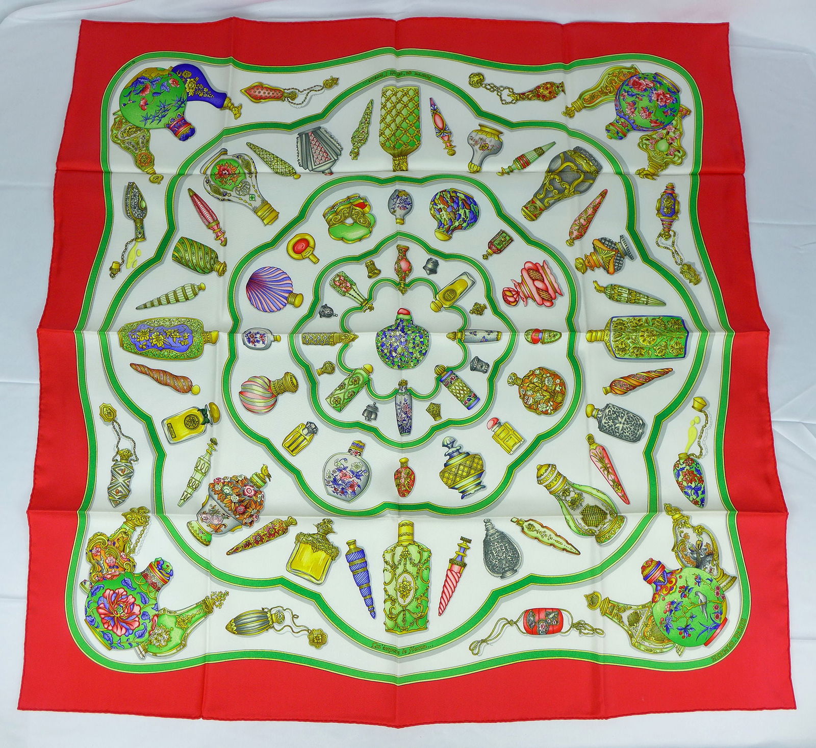 Vintage Hermes Paris Silk Scarf "Qu'importe le Flacon" with box (1 of 10)