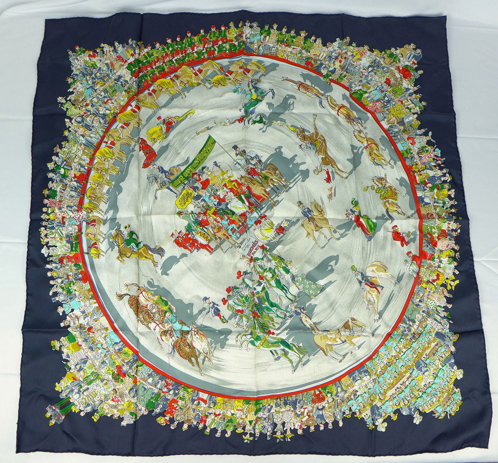 Vintage Hermes Paris Silk Scarf "Le cirque molier" with box (1 of 14)