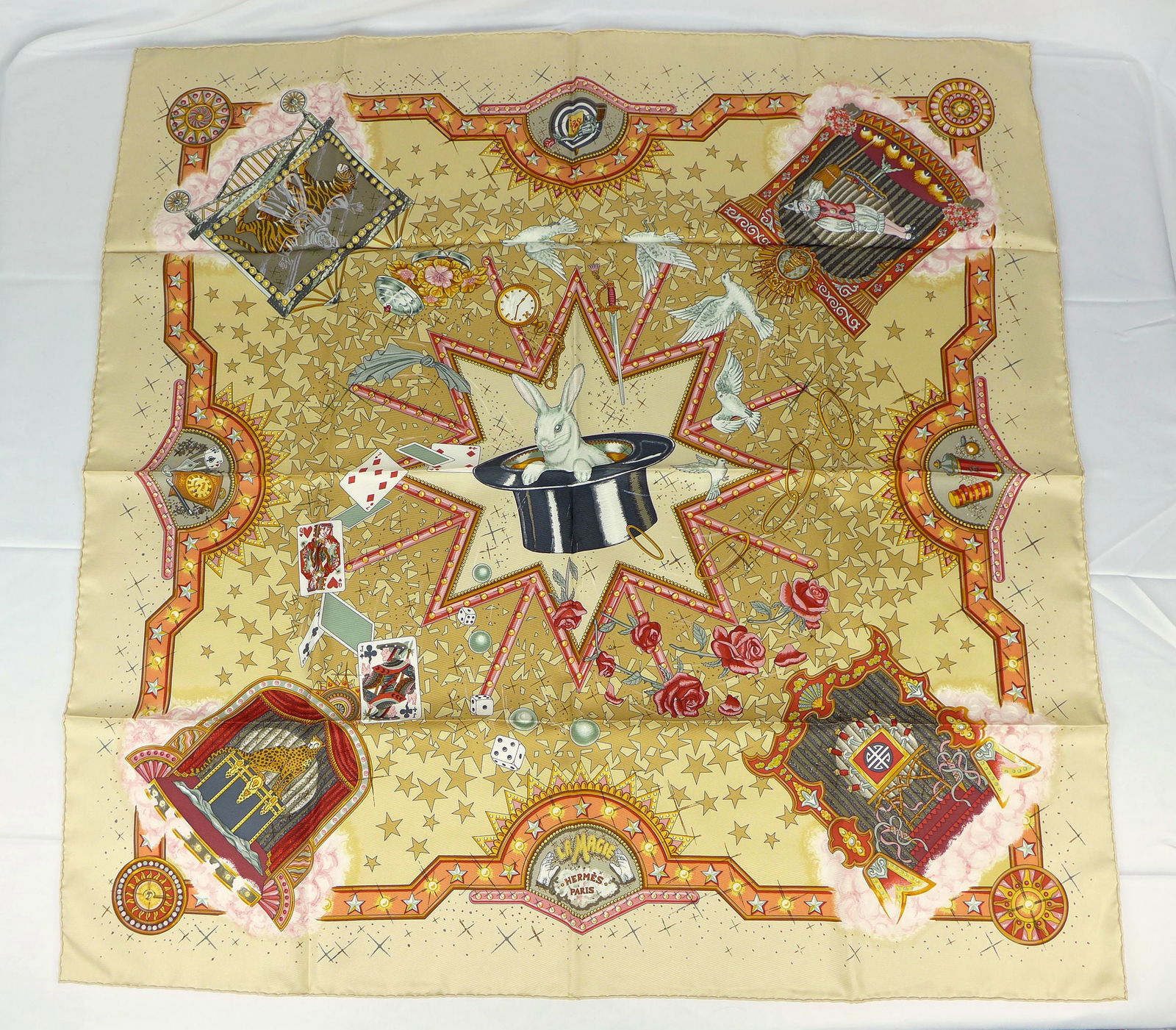 Vintage Hermes Paris Silk Scarf "La Magie" with box (1 of 10)