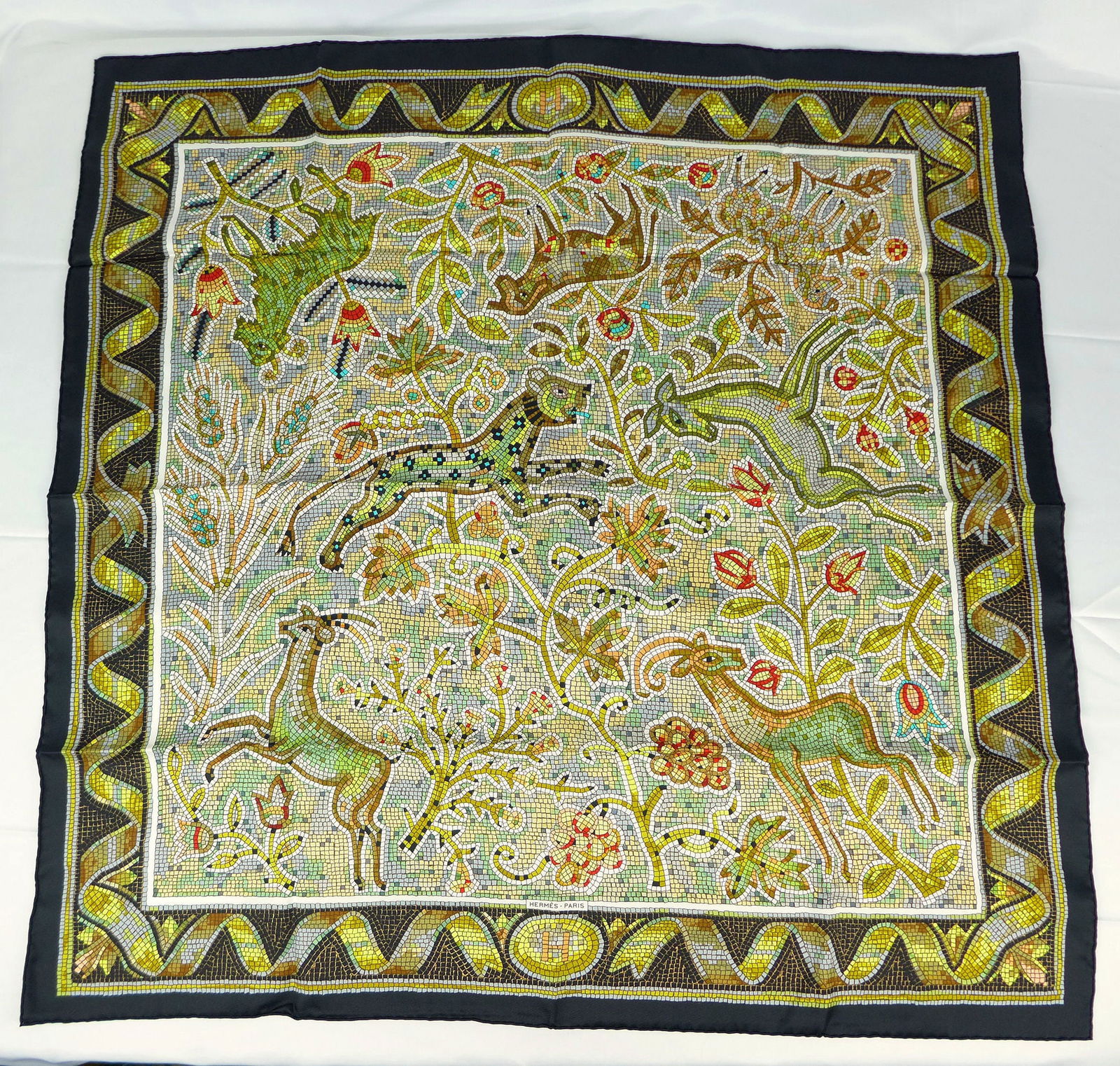 Vintage Hermes Paris Silk Scarf "Pavement" with box (1 of 9)