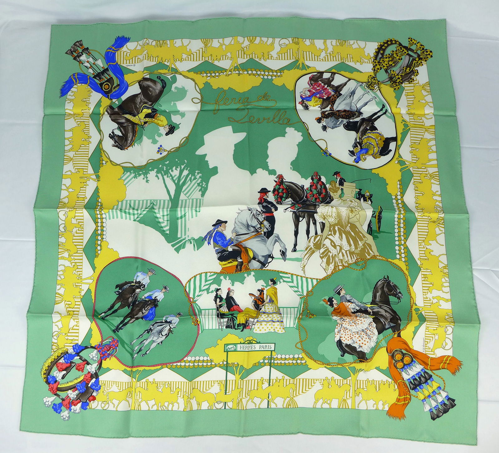 Vintage Hermes Paris Silk Scarf "Feria de Sevilla" with box (1 of 10)