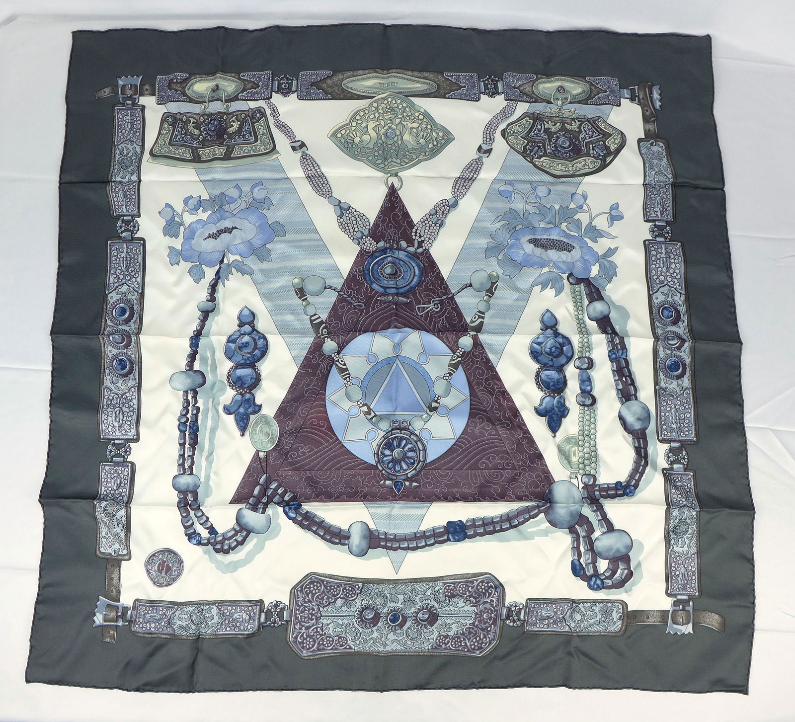 Vintage Hermes Paris Silk Scarf "TIBET" with box (1 of 9)